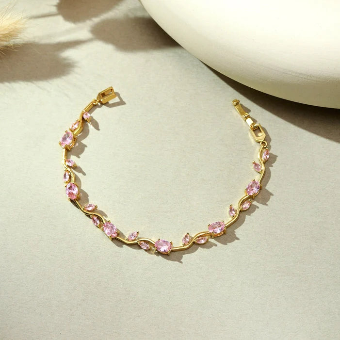 CRYSTAL VINE BRACELET - PINK