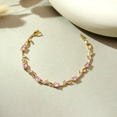 CRYSTAL VINE BRACELET - PINK