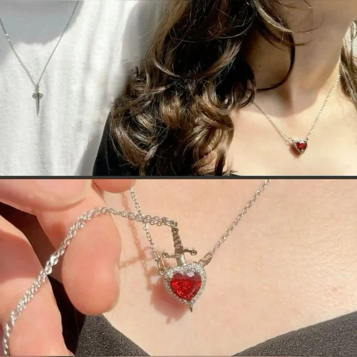 Forever in my heart couple necklace set