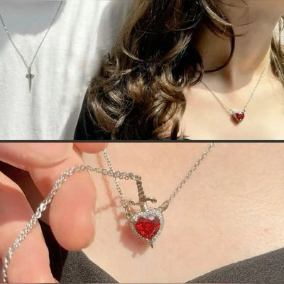 Forever in my heart couple necklace set