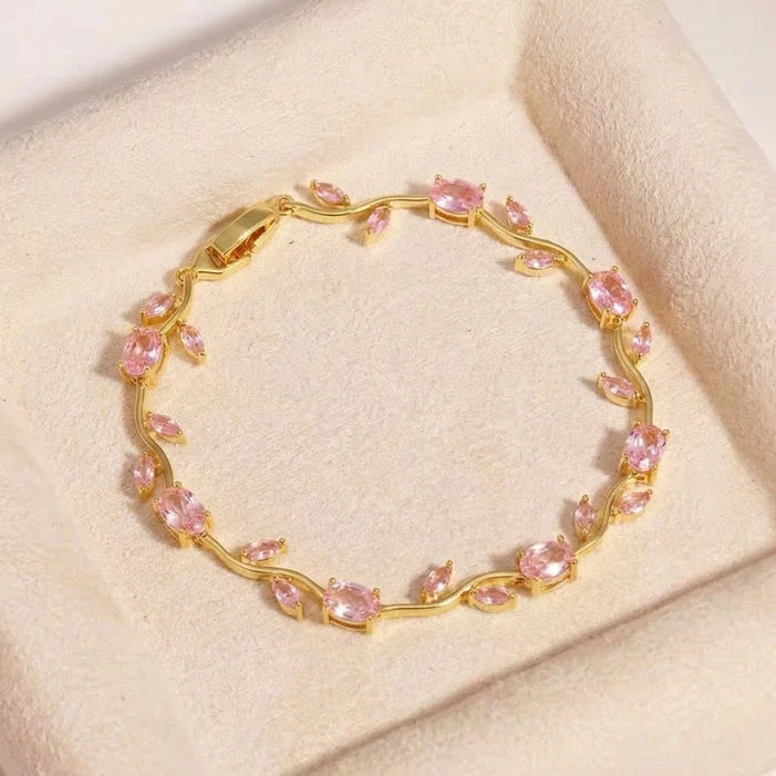 CRYSTAL VINE BRACELET - PINK