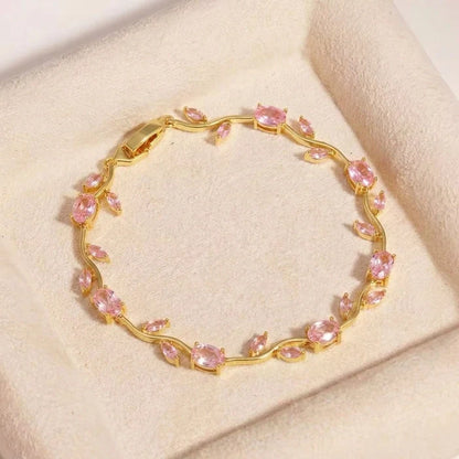 CRYSTAL VINE BRACELET - PINK