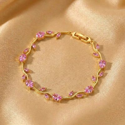 CRYSTAL VINE BRACELET - PINK