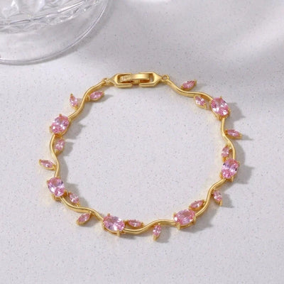 CRYSTAL VINE BRACELET - PINK