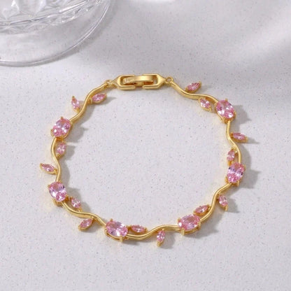 CRYSTAL VINE BRACELET - PINK