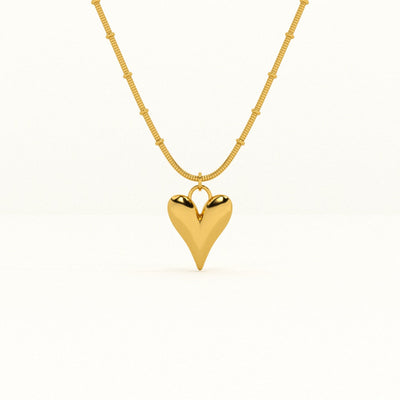 Heart Ball Chain Pendant Necklace