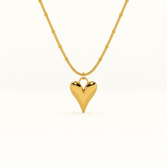 Heart Ball Chain Pendant Necklace