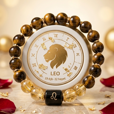 Leo Zodiac Natural Gemstone Bracelet