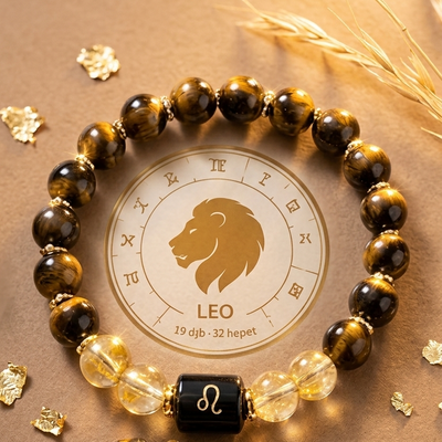 Leo Zodiac Natural Gemstone Bracelet