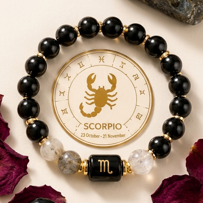 Scorpio Zodiac Natural Gemstone Bracelet