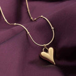 Heart Ball Chain Pendant Necklace
