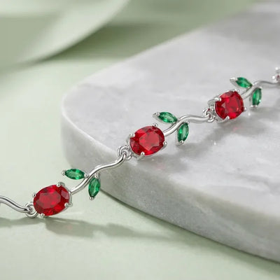 Red Tulip Silver Plated Anti-Tarnish bracelet