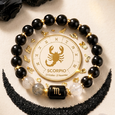 Scorpio Zodiac Natural Gemstone Bracelet
