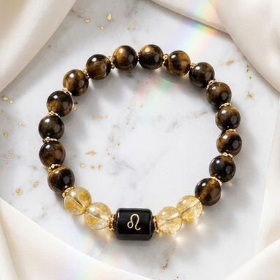 Leo Zodiac Natural Gemstone Bracelet
