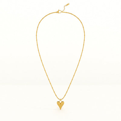 Heart Ball Chain Pendant Necklace