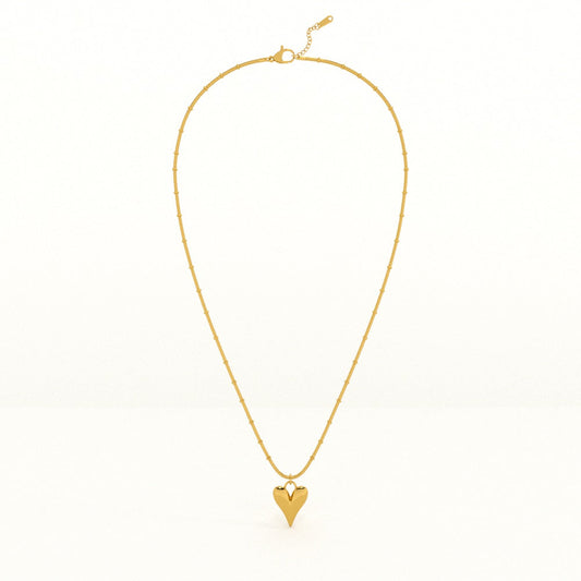 Heart Ball Chain Pendant Necklace